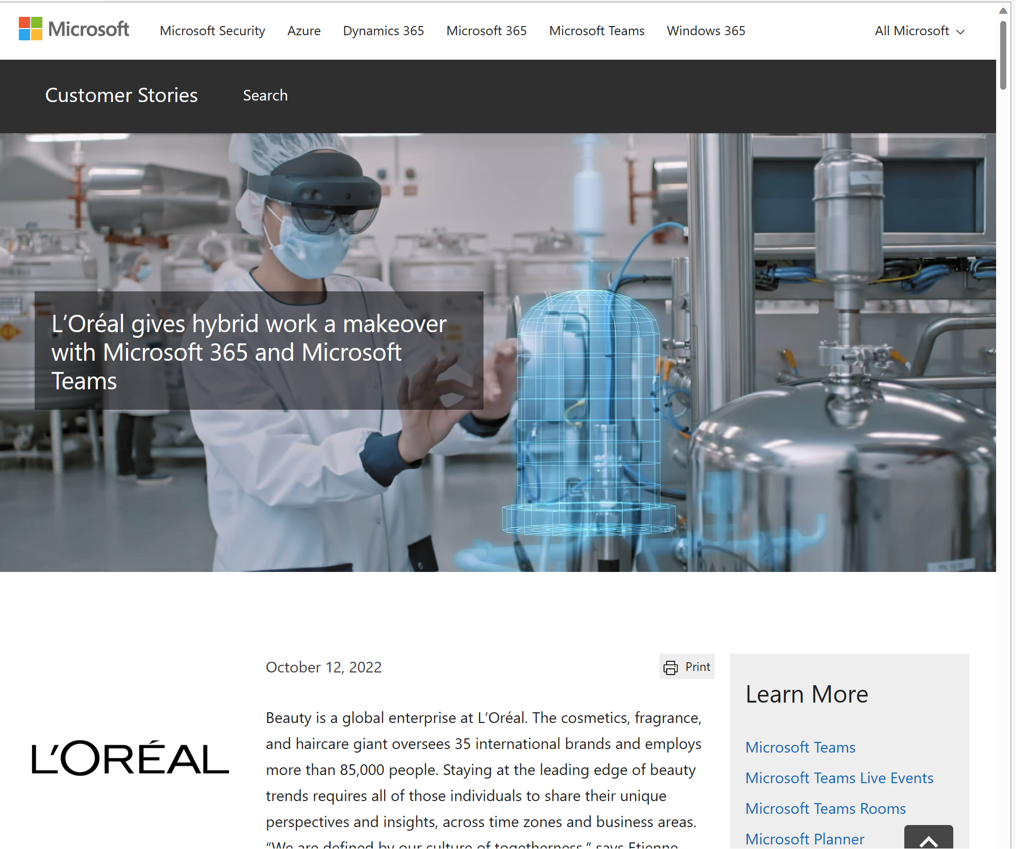 L’Oréal Gives Hybrid Work a Makeover with Microsoft 365 and Microsoft Teams