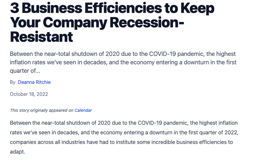 3 Business Efficiencies to Keep Your Company Recession-Resistant